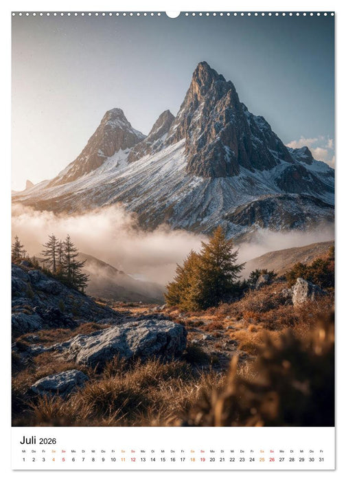 Bergwelten - Berge Täler Augenblicke (CALVENDO Premium Wandkalender 2026)