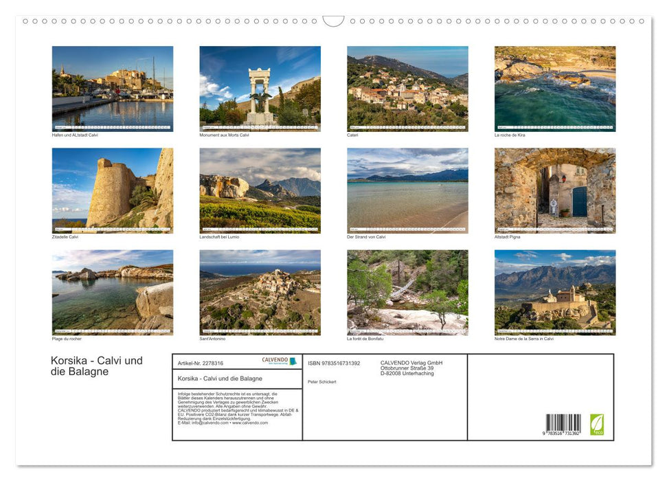Korsika - Calvi und die Balagne (CALVENDO Wandkalender 2026)