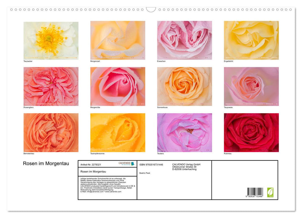 Rosen im Morgentau (CALVENDO Wandkalender 2026)