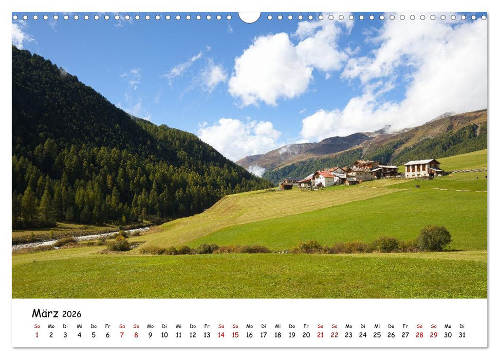 Zwischen Gipfeln und Geschichte - Der Vinschgau in Bildern (CALVENDO Wandkalender 2026)