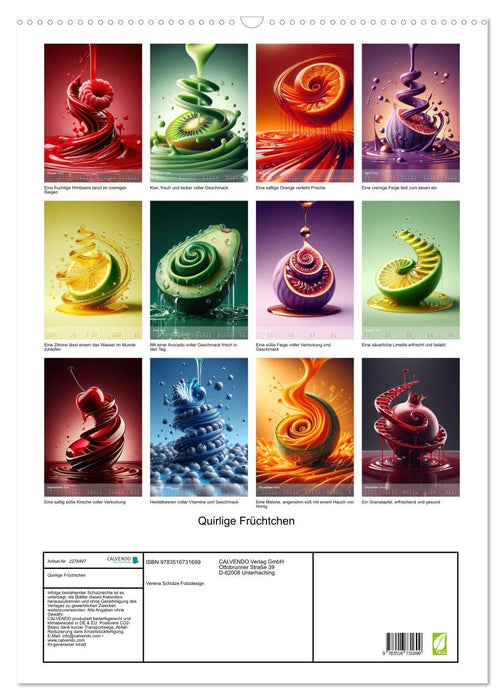 Quirlige Früchtchen (CALVENDO Wandkalender 2026)