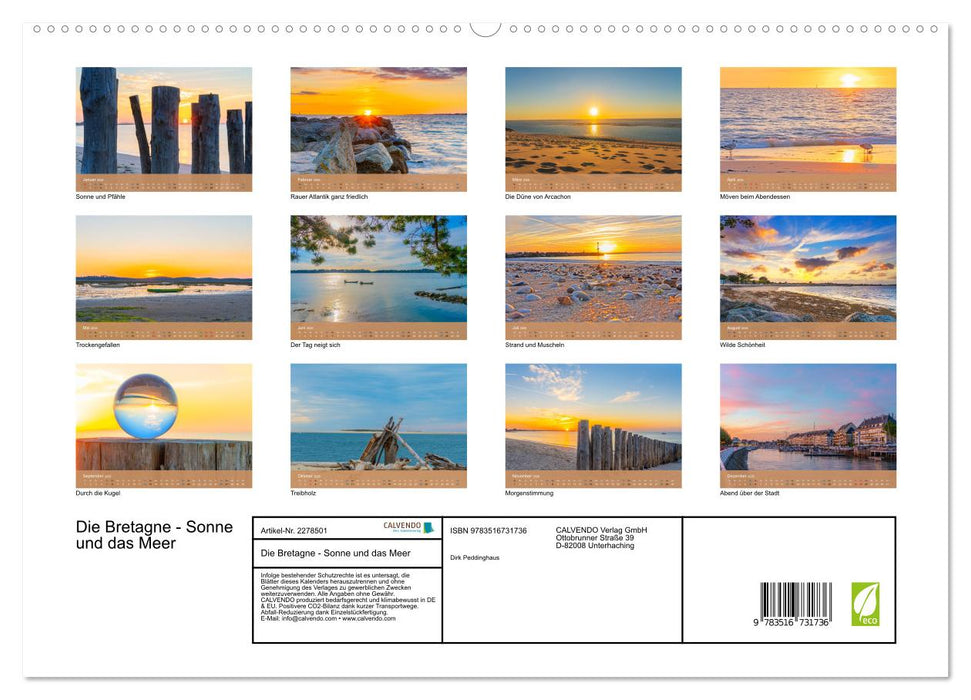 Die Bretagne - Sonne und das Meer (CALVENDO Premium Wandkalender 2026)
