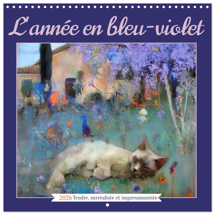 L'année en bleu-violet (CALVENDO Calendrier mensuel 2026)