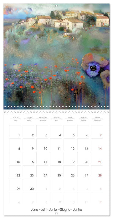 L'année en bleu-violet (CALVENDO Calendrier mensuel 2026)