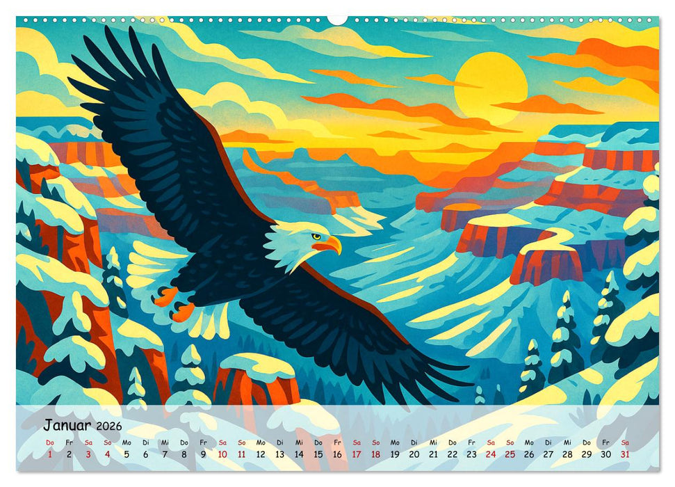 Nordamerika von Alaska bis Texas - Wild, Weit und Wunderschön (CALVENDO Premium Wandkalender 2026)