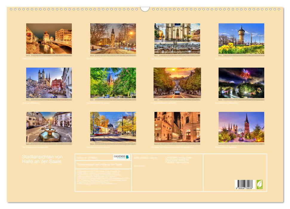 Stadtansichten von Halle an der Saale (CALVENDO Wandkalender 2026)