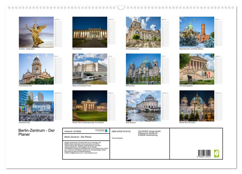 Berlin-Zentrum - Der Planer (CALVENDO Wandkalender 2026)