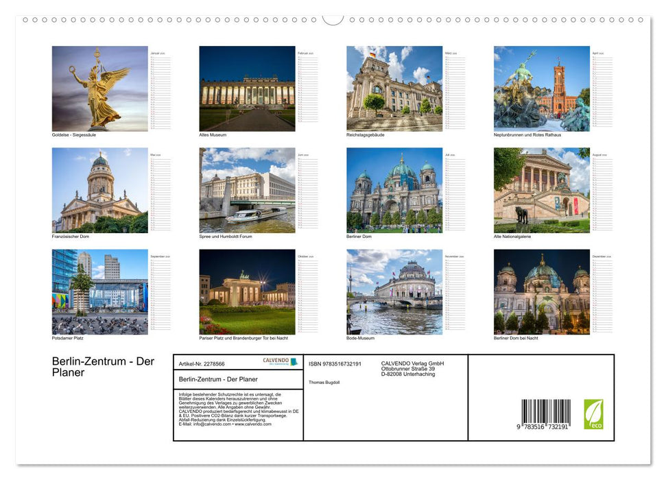 Berlin-Zentrum - Der Planer (CALVENDO Premium Wandkalender 2026)