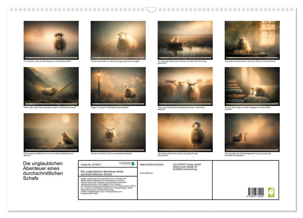 Die unglaublichen Abenteuer eines durchschnittlichen Schafs (CALVENDO Wandkalender 2026)