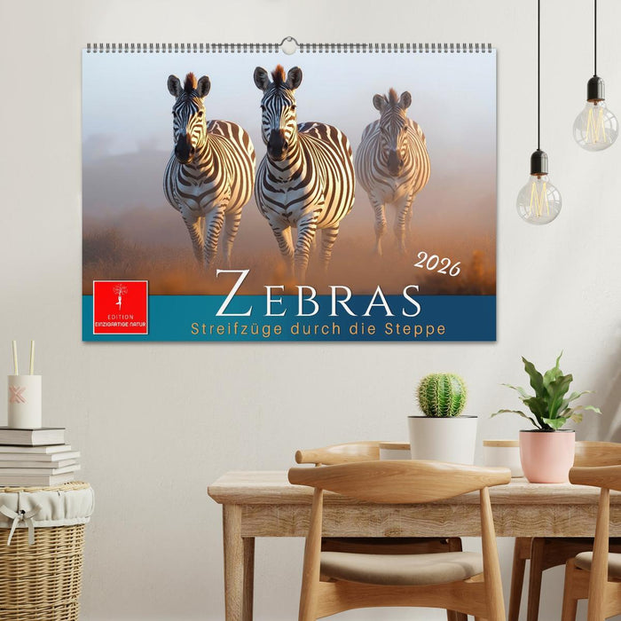 Zebras - Streifzüge durch die Steppe (CALVENDO Wandkalender 2026)