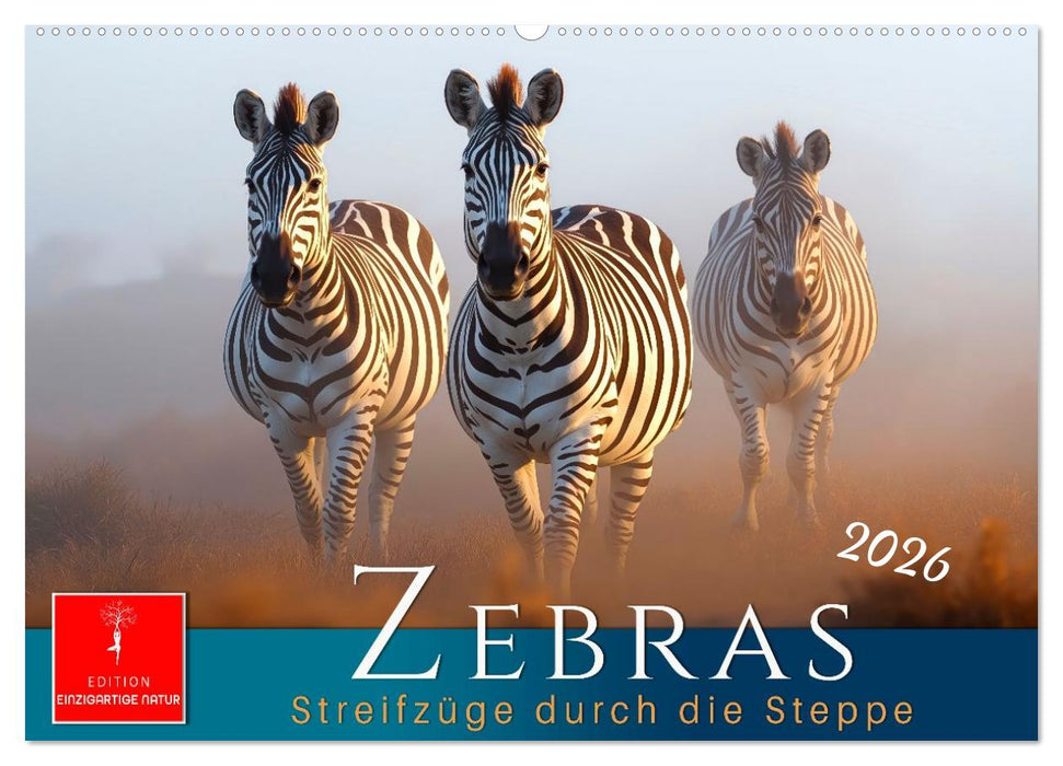 Zebras - Streifzüge durch die Steppe (CALVENDO Wandkalender 2026)