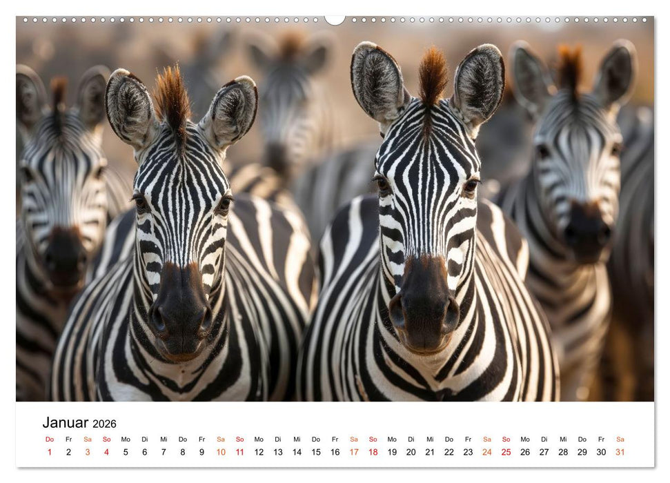 Zebras - Streifzüge durch die Steppe (CALVENDO Wandkalender 2026)