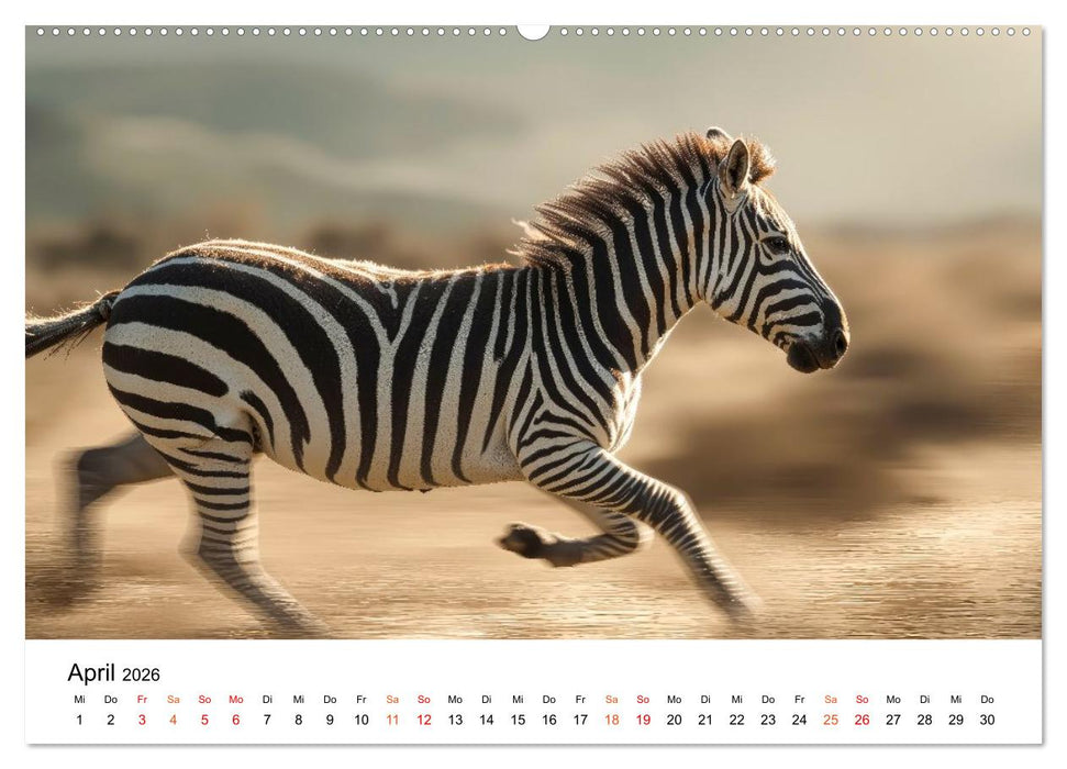 Zebras - Streifzüge durch die Steppe (CALVENDO Wandkalender 2026)
