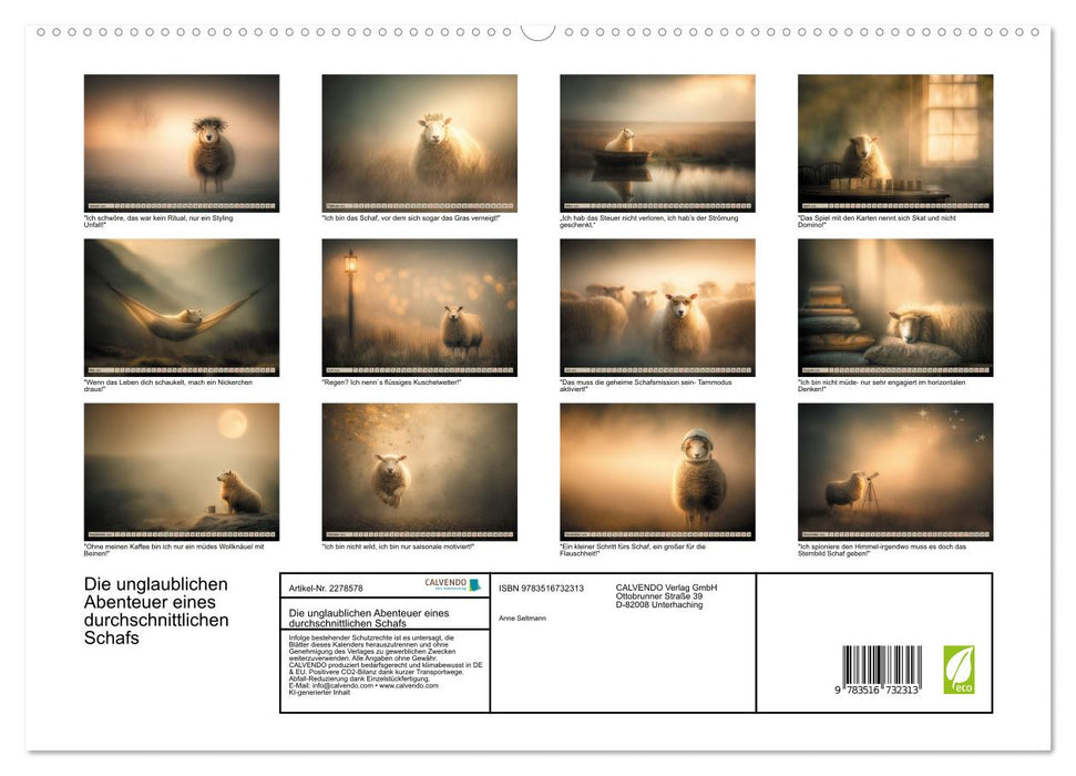 Die unglaublichen Abenteuer eines durchschnittlichen Schafs (CALVENDO Premium Wandkalender 2026)