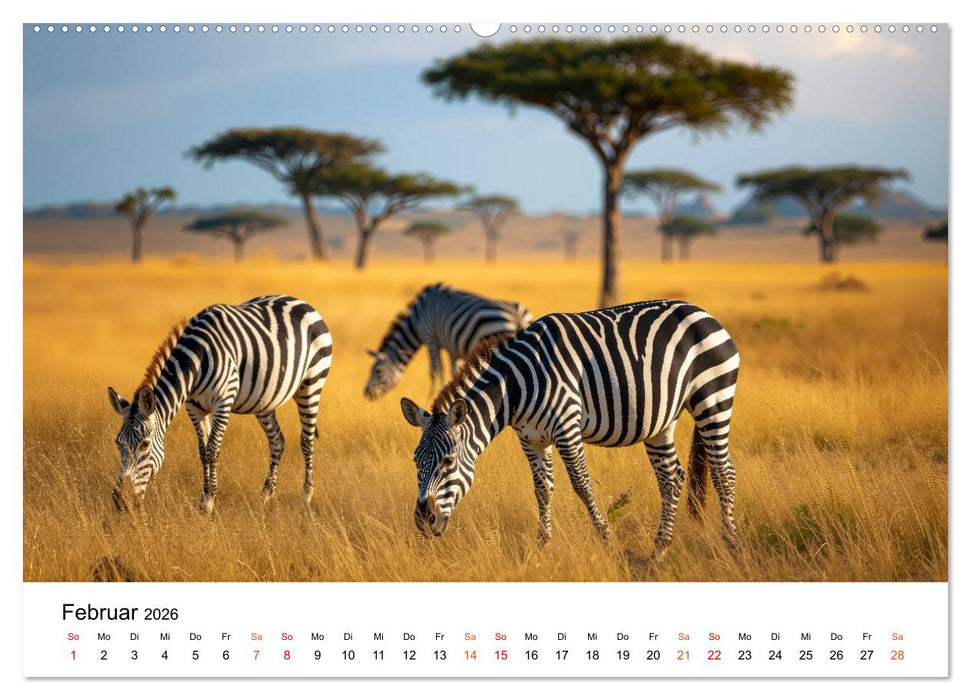 Zebras - Streifzüge durch die Steppe (CALVENDO Premium Wandkalender 2026)