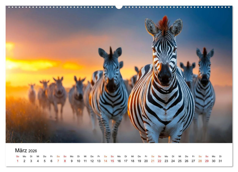 Zebras - Streifzüge durch die Steppe (CALVENDO Premium Wandkalender 2026)