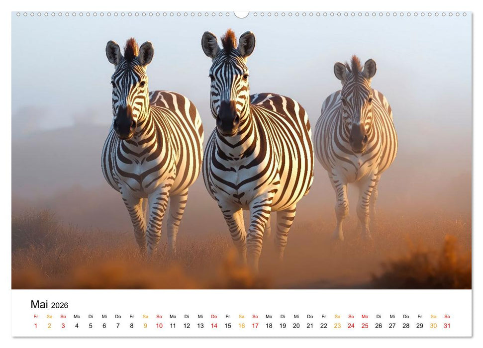 Zebras - Streifzüge durch die Steppe (CALVENDO Premium Wandkalender 2026)