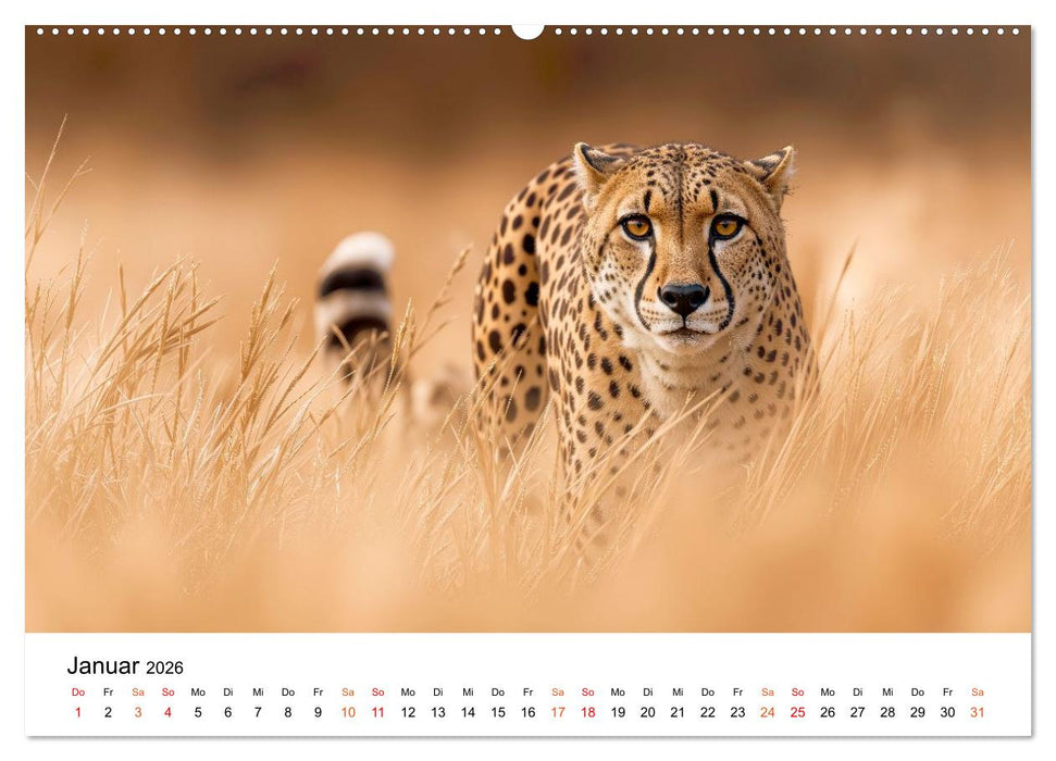 Geparden - Eleganz auf vier Pfoten (CALVENDO Wandkalender 2026)