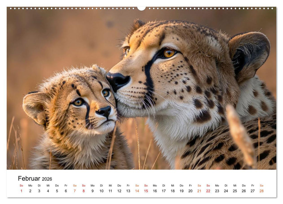 Geparden - Eleganz auf vier Pfoten (CALVENDO Wandkalender 2026)