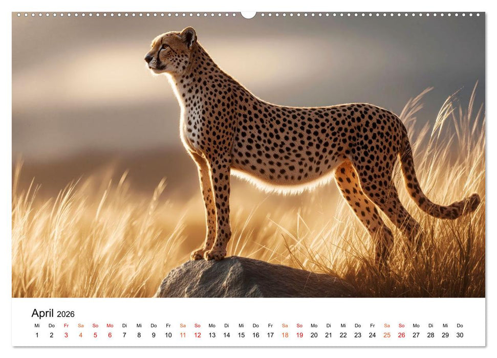 Geparden - Eleganz auf vier Pfoten (CALVENDO Wandkalender 2026)