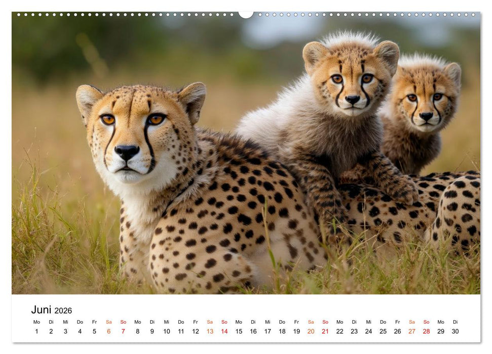 Geparden - Eleganz auf vier Pfoten (CALVENDO Wandkalender 2026)