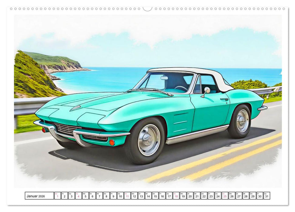 Kultautos der 1960er Jahre (CALVENDO Premium Wandkalender 2026)