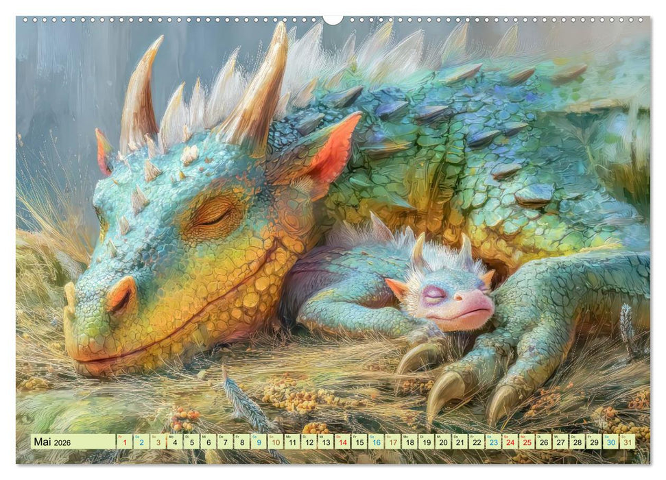 Ewige Drachenliebe - Eine zeitlose Faszination (CALVENDO Wandkalender 2026)