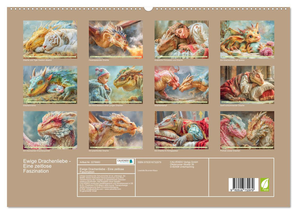 Ewige Drachenliebe - Eine zeitlose Faszination (CALVENDO Premium Wandkalender 2026)