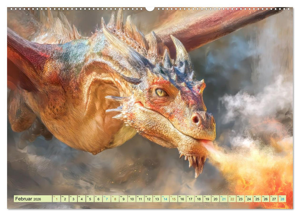 Ewige Drachenliebe - Eine zeitlose Faszination (CALVENDO Premium Wandkalender 2026)