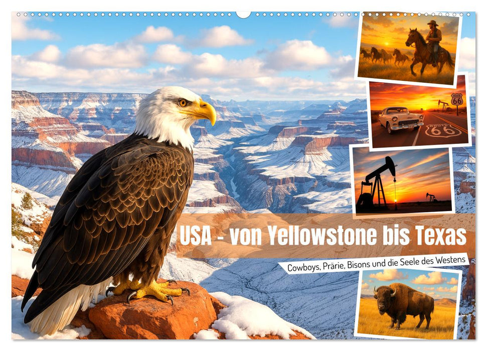 USA – von Yellowstone bis Texas - Cowboys, Prärie und Bisons (CALVENDO Wandkalender 2026)