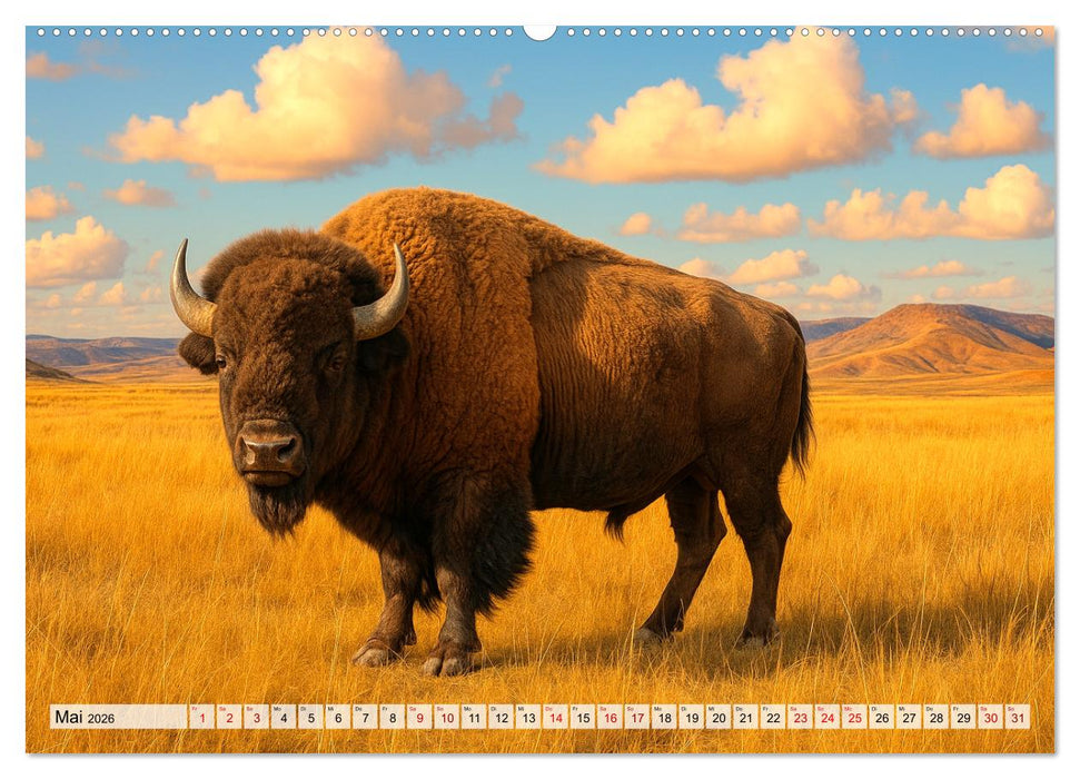 USA – von Yellowstone bis Texas - Cowboys, Prärie und Bisons (CALVENDO Premium Wandkalender 2026)