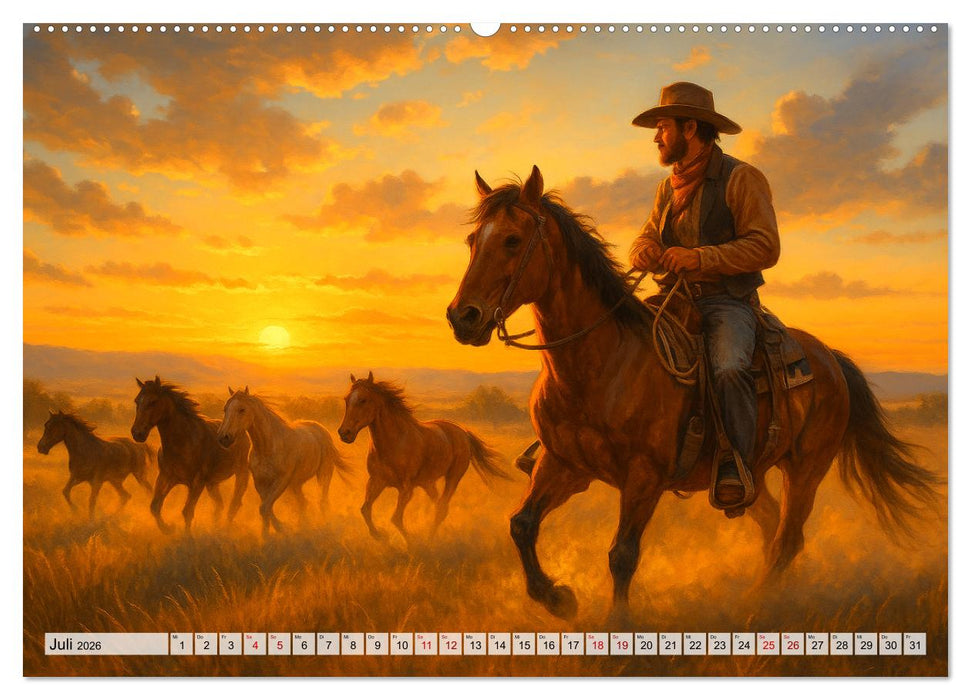 USA – von Yellowstone bis Texas - Cowboys, Prärie und Bisons (CALVENDO Premium Wandkalender 2026)