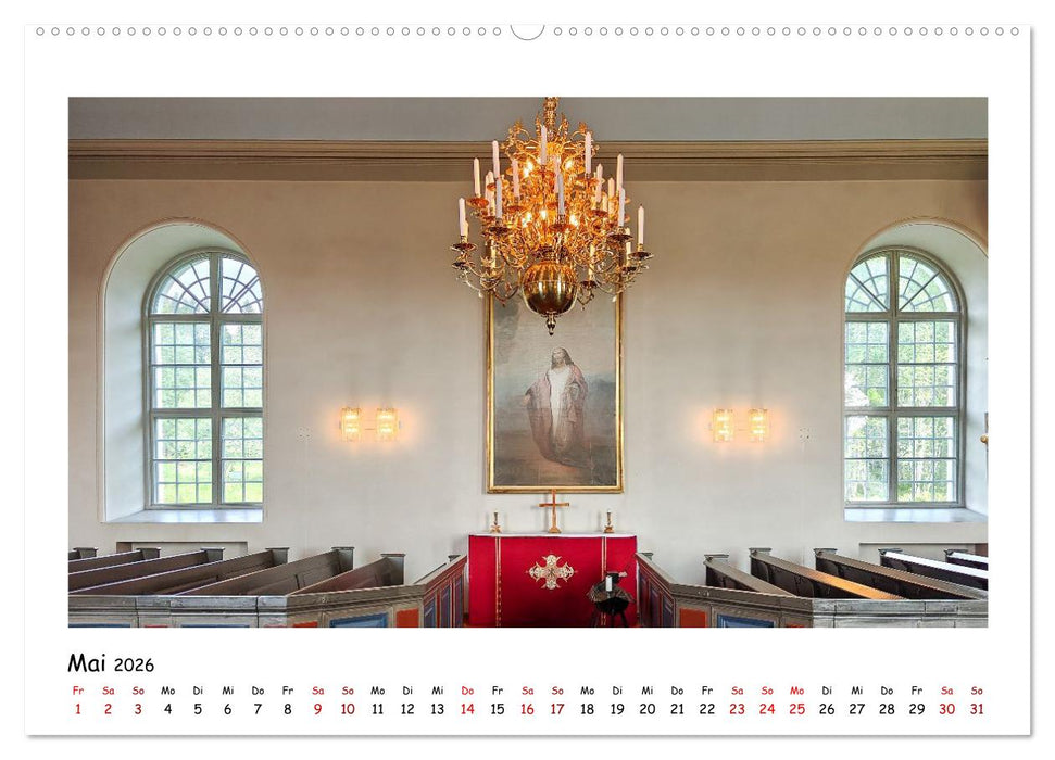 Schwedische Kirchen auf dem St.Olavsweg (CALVENDO Wandkalender 2026)