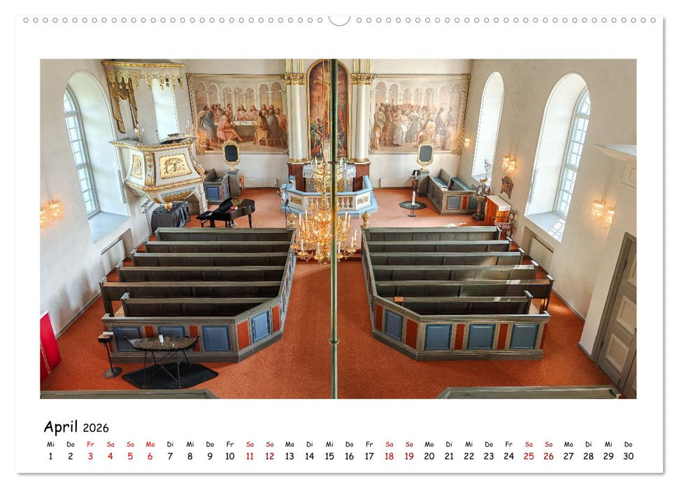 Schwedische Kirchen auf dem St.Olavsweg (CALVENDO Premium Wandkalender 2026)