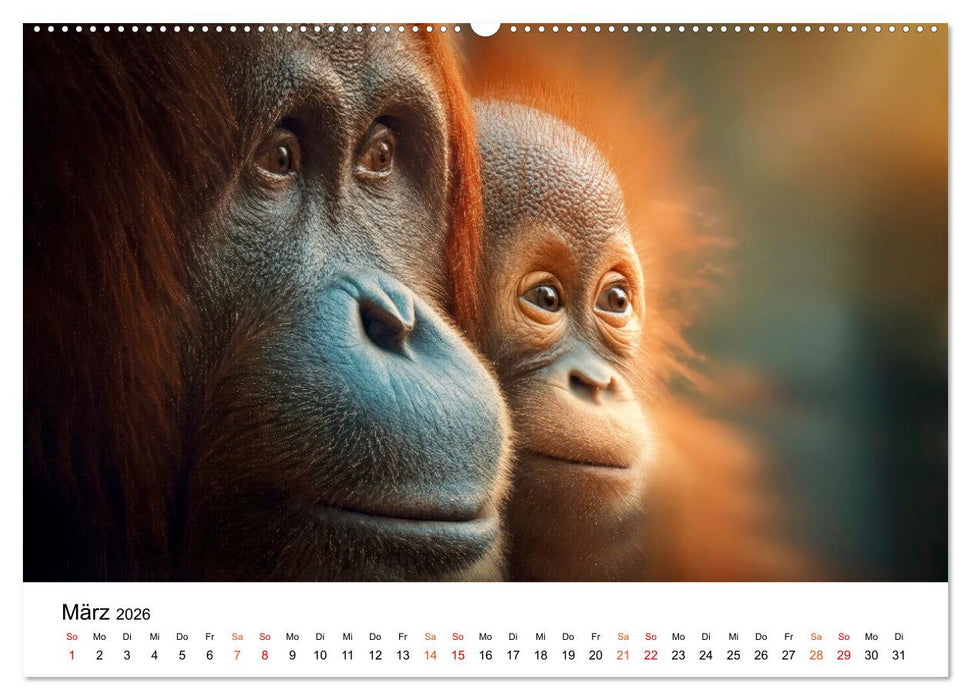 Orang Utans - Leben in den Baumkronen (CALVENDO Wandkalender 2026)