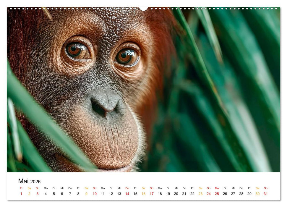 Orang Utans - Leben in den Baumkronen (CALVENDO Wandkalender 2026)