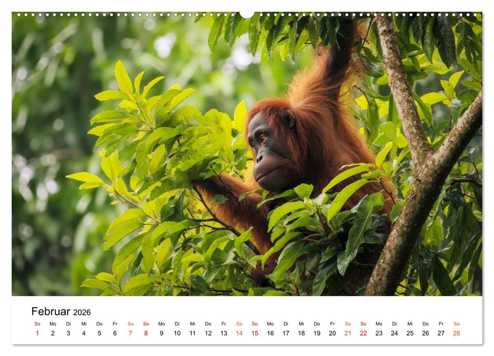 Orang Utans - Leben in den Baumkronen (CALVENDO Premium Wandkalender 2026)