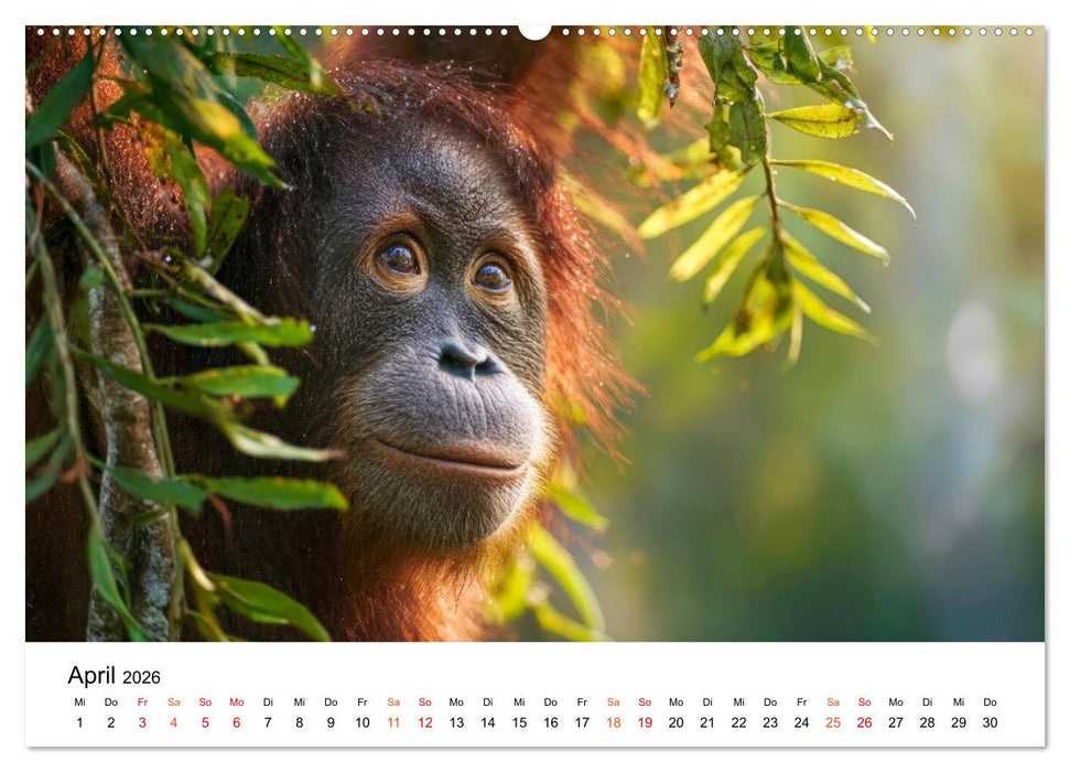 Orang Utans - Leben in den Baumkronen (CALVENDO Premium Wandkalender 2026)