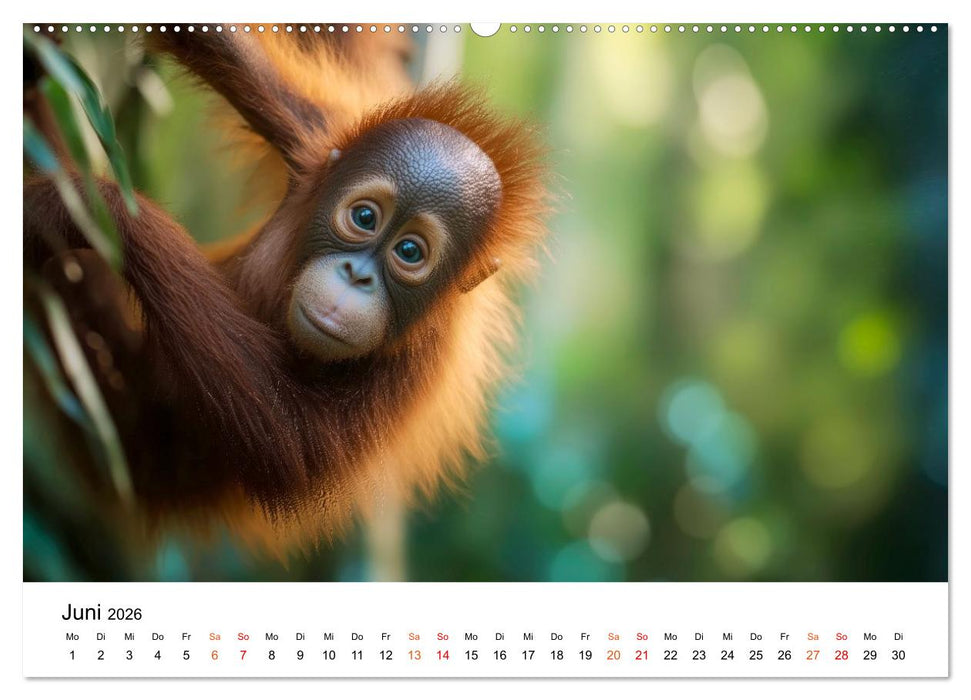 Orang Utans - Leben in den Baumkronen (CALVENDO Premium Wandkalender 2026)