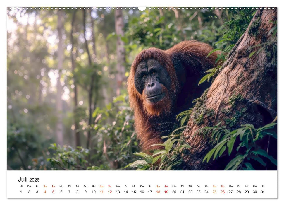Orang Utans - Leben in den Baumkronen (CALVENDO Premium Wandkalender 2026)