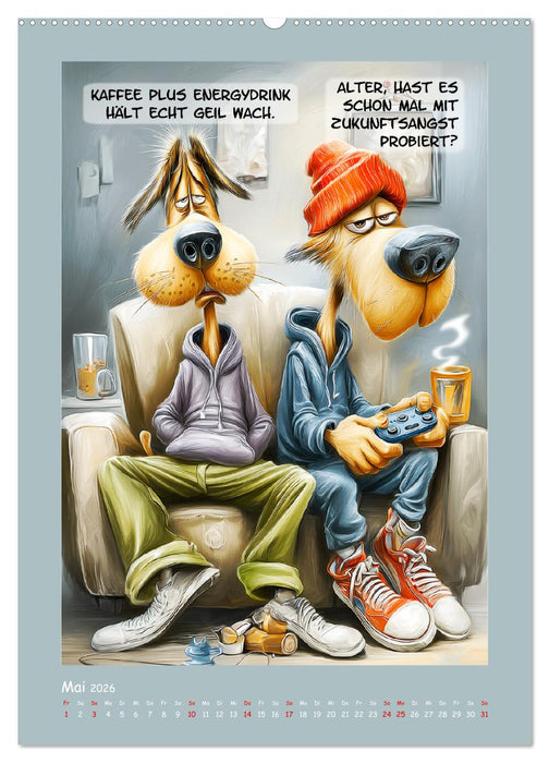 Hundstage. Bissiger Humor vom Feinsten (CALVENDO Wandkalender 2026)