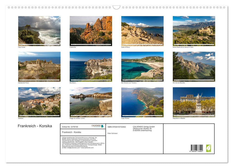 Frankreich - Korsika (CALVENDO Wandkalender 2026)