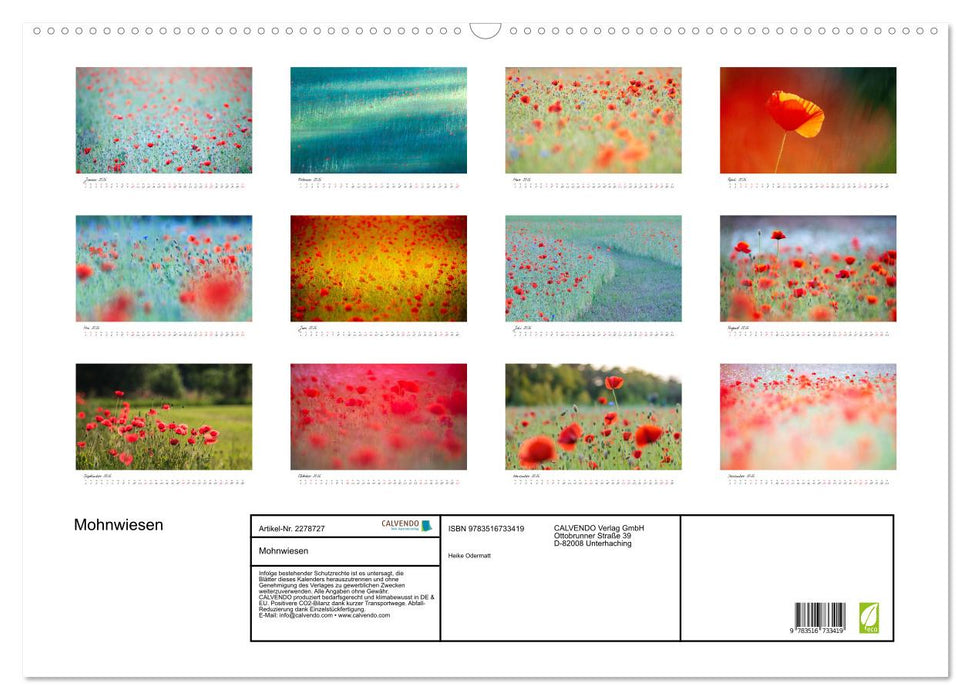 Mohnwiesen (CALVENDO Wandkalender 2026)