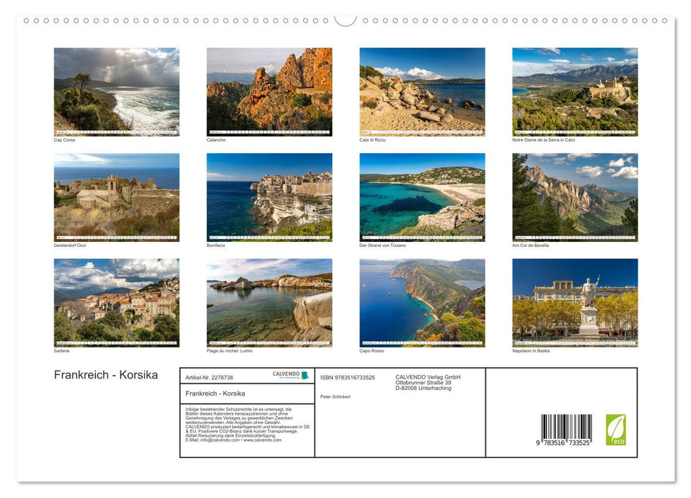 Frankreich - Korsika (CALVENDO Premium Wandkalender 2026)