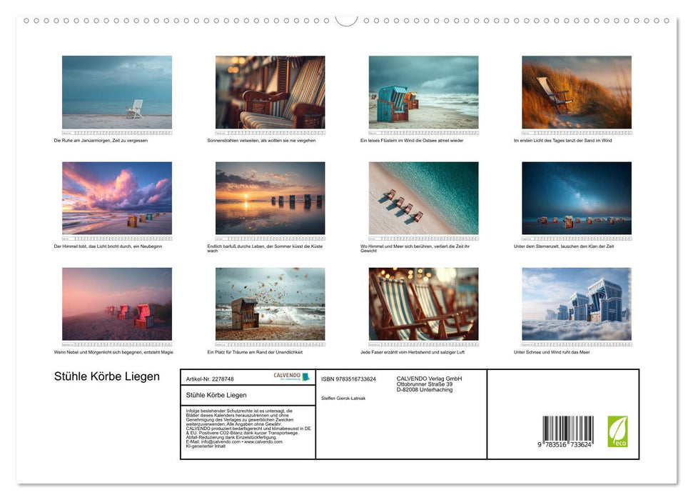 Stühle Körbe Liegen (CALVENDO Premium Wandkalender 2026)