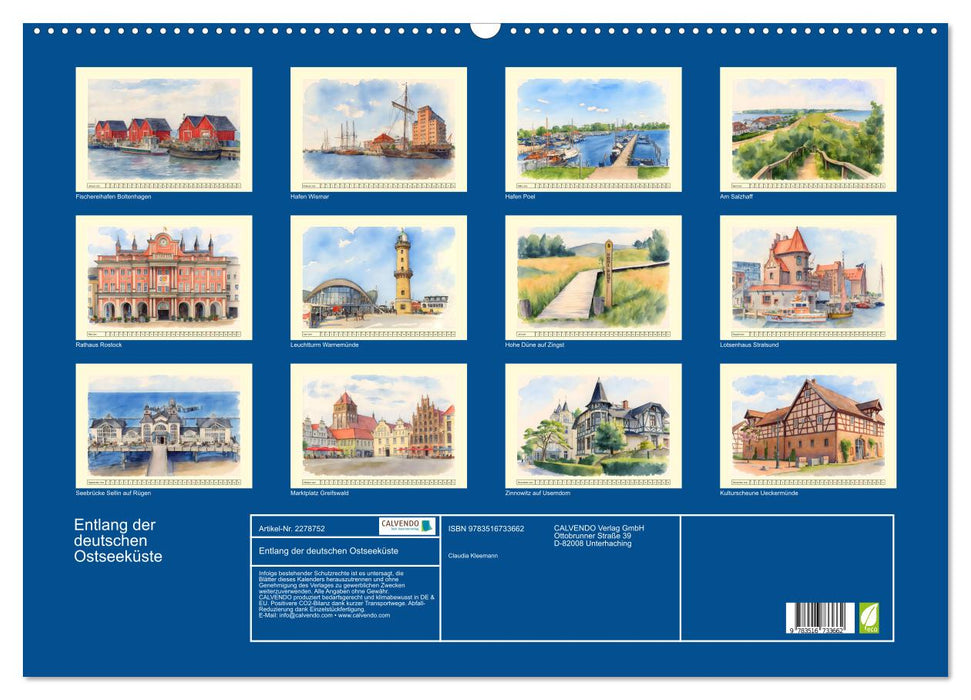 Entlang der deutschen Ostseeküste (CALVENDO Wandkalender 2026)