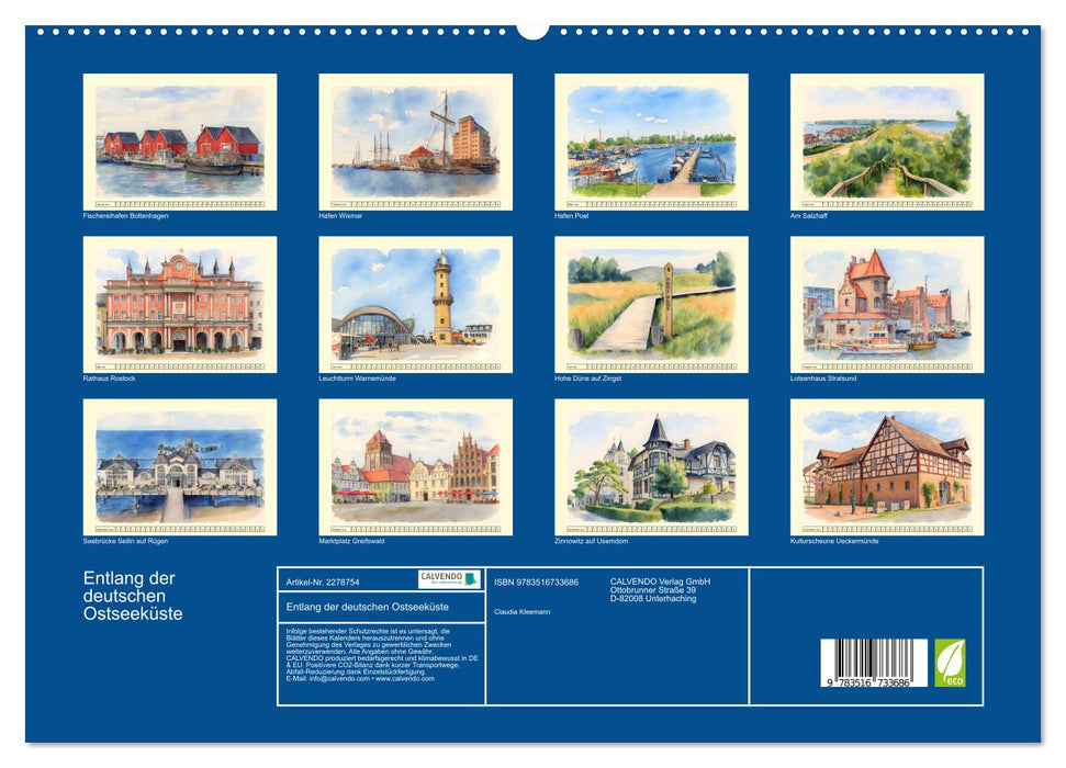 Entlang der deutschen Ostseeküste (CALVENDO Premium Wandkalender 2026)