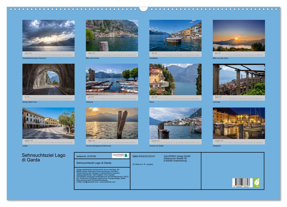 Sehnsuchtsziel Lago di Garda (CALVENDO Wandkalender 2026)
