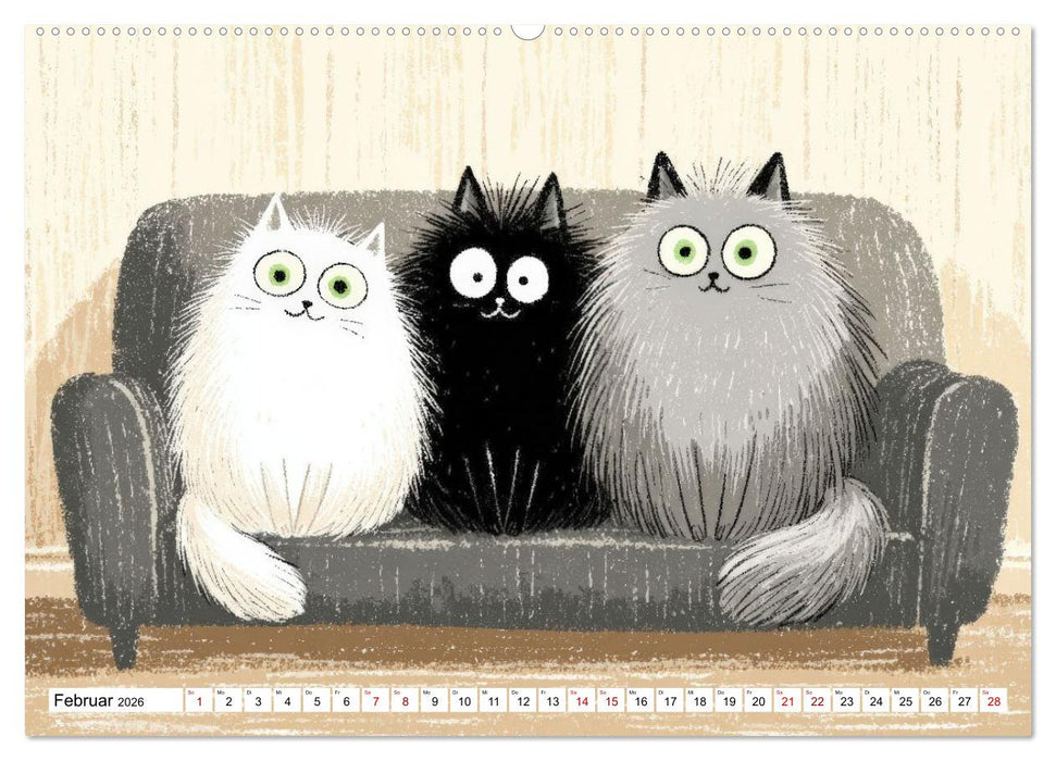 Gute Laune Katzen (CALVENDO Wandkalender 2026)