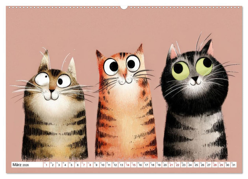 Gute Laune Katzen (CALVENDO Wandkalender 2026)